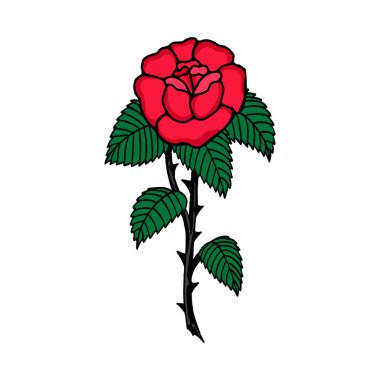 Gül çiçeği vektör illüstrasyonu