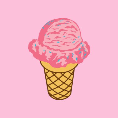 Dondurma külahı. vektör illüstrasyonu.