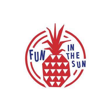 Ananas logosu tasarım vektörü şablonu. 