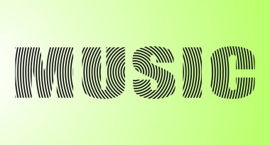 Müzik satırı tipografi metin vektör çizimi grafiği