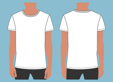 Erkekler ve oğlanlar için kısa kollu tişört vektör illüstrasyon şablonu. Apparel Design Cad 'in ön görünümünü düzenlemek ve özelleştirmek kolaydır. 