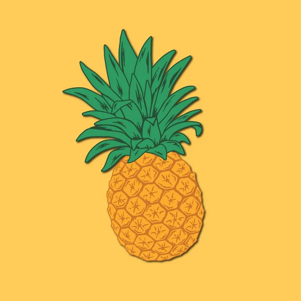 Ananas Fruit Icoon Platte Illustratie Van Tropische Vruchten Vector Pictogrammen — Stockvector