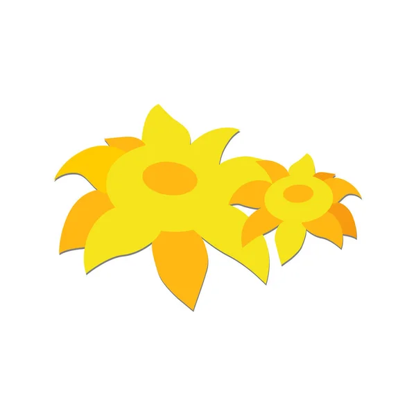 Żółte Ikony Kwiatów Płaska Ilustracja Ikon Wektora Kwiatu Dla Web — Wektor stockowy