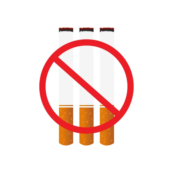 Nie Palić Ikony Płaska Ilustracja Bez Ikon Wektorowych Tytoniu Projektowania — Wektor stockowy
