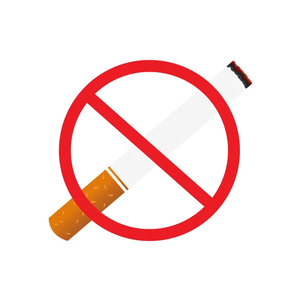 Курить Значок Плоская Иллюстрация Отсутствия Векторных Значков Табака Паутины — стоковый вектор