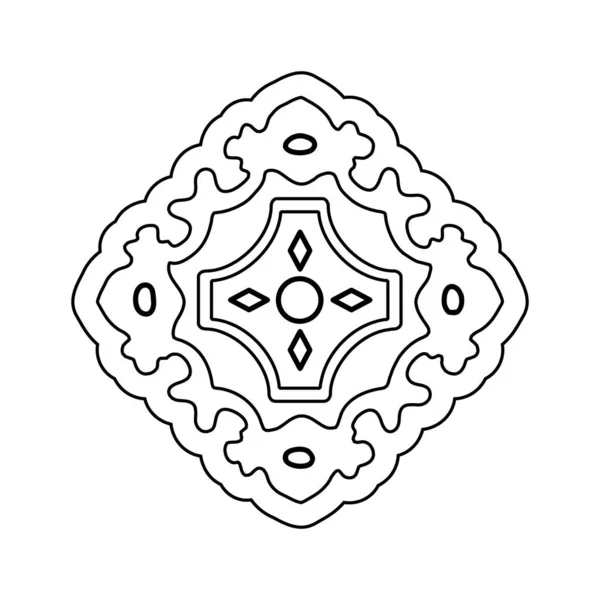 Wektor Mandala Ikona Element Projektu Logo Ozdoba Mehndi Tradycyjny Tatuaż — Wektor stockowy
