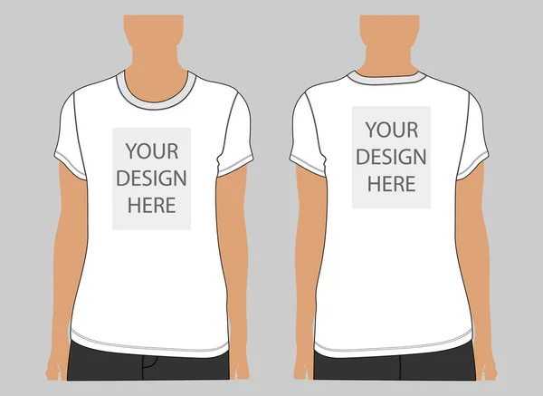 Camiseta Manga Corta Vector Ilustración Maqueta Plantilla Para Hombres Unisex — Archivo Imágenes Vectoriales