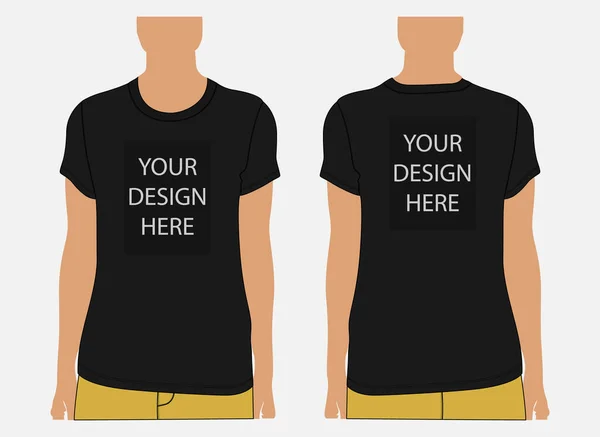 Kurzarm Shirt Vektor Illustration Mock Vorlage Für Männer Und Unisex — Stockvektor