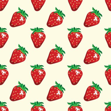 Çilekli kusursuz desen. vektör illüstrasyonu.