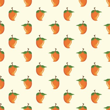 Mango meyvesi arkaplansız vektör deseni. Tekstil kumaş baskı kağıtları ve diğerleri için kullanım arkaplanı tasarla.