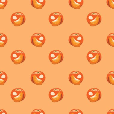 Mandalina meyveleri kusursuz vektör desenli arka plan. Tekstil kumaş baskı kağıtları ve diğerleri için kullanım arkaplanı tasarla.