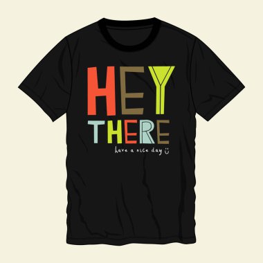 Tişört tasarım şablonu, vektör illüstrasyonu.