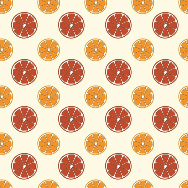 有柑橘类水果片的无缝图案 矢量说明 — 图库矢量图片