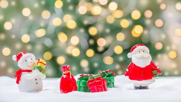 Snowman Santa Claus Shiny Light Christmas Decoration — Φωτογραφία Αρχείου
