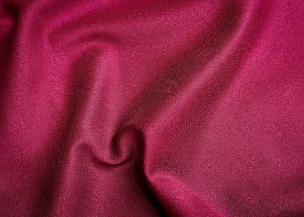 天然棉 蚕丝或亚麻织物的织物质感 红色面料背景 — 图库照片