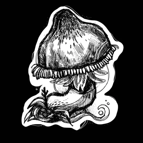 Mushroom Graphic Vector Art Drawing —  Vetores de Stock