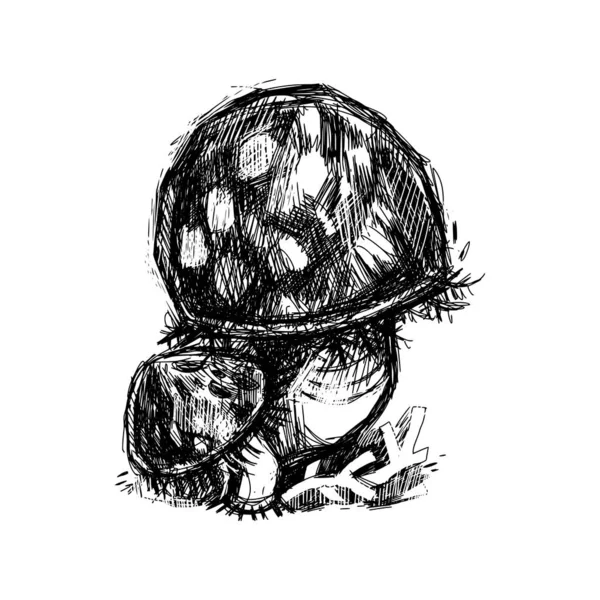 Mushroom Graphic Vector Art Drawing — Image vectorielle