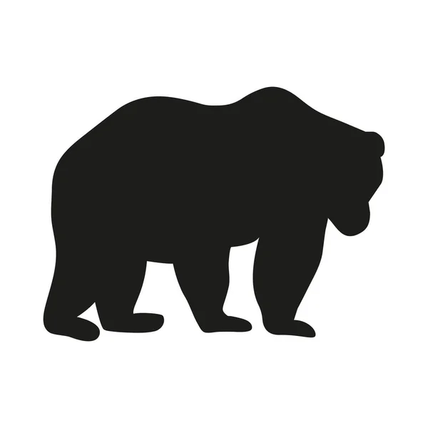 Διάνυσμα Μαύρη Αρκούδα Σιλουέτα Λευκό Φόντο — Διανυσματικό Αρχείο
