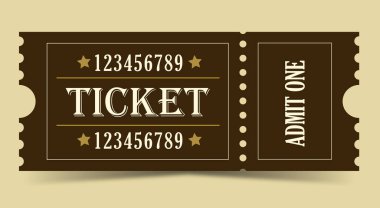 Antika kağıt bir ve bilet örnekleri simgesi kabul.