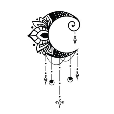 Hilal ay mandala tarzı, ay süsleme elementi
