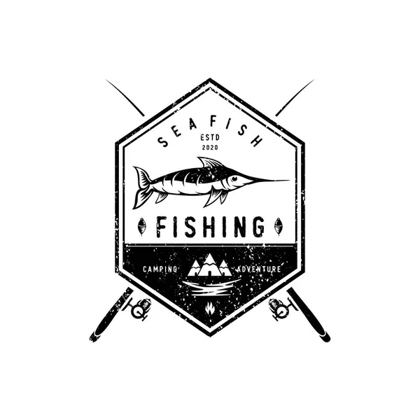 Distintivi Professionali Pesca Sportiva — Vettoriale Stock