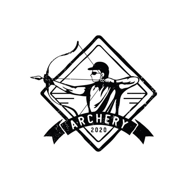 Archery badges with a variety of design style
