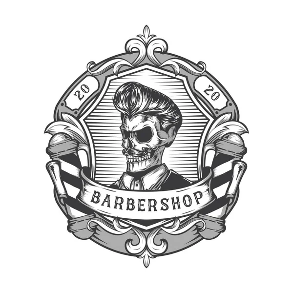 Vintage Barber Shop Logo Design — Vetor de Stock