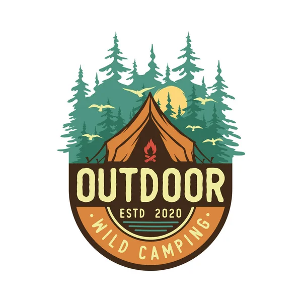 Camping Logotipo Livre — Vetor de Stock