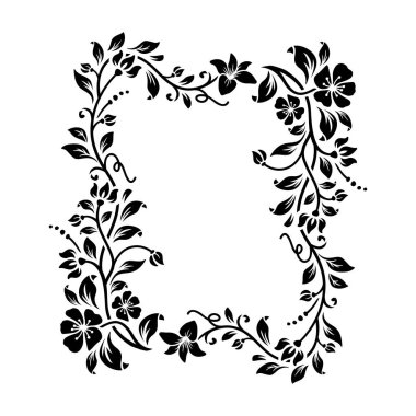 Boş alanı olan muhteşem çiçek deseni