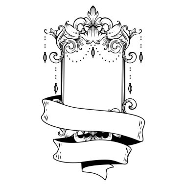 Gorgeous vintage baroque frame with blank space clipart