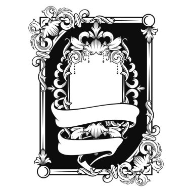 Gorgeous vintage baroque frame with blank space clipart