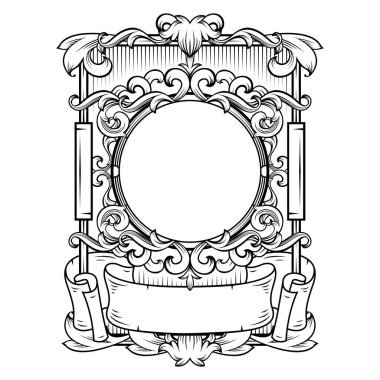 Gorgeous vintage baroque frame with blank space clipart