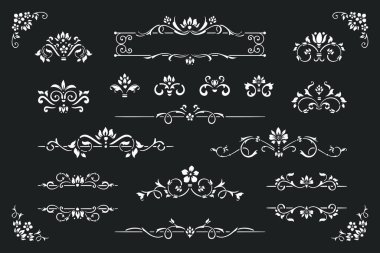 Set of Vintage border element clipart