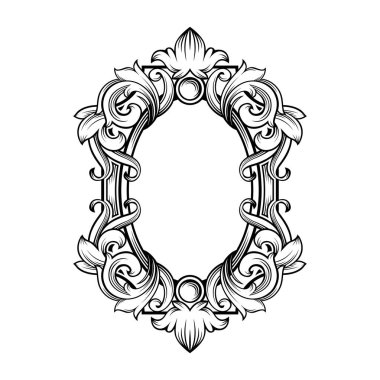 Boş alanı olan muhteşem barok çerçeve