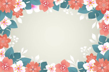 Düz dizaynlı renkli çiçek arkaplanı