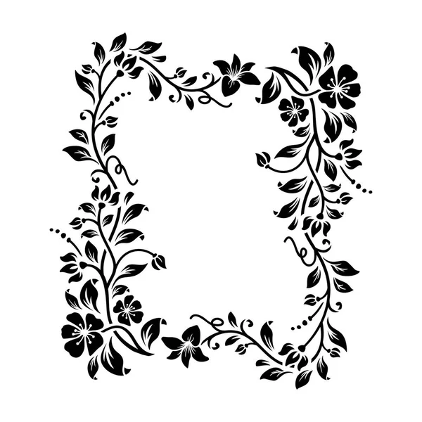 Precioso Marco Floral Con Espacio Blanco — Archivo Imágenes Vectoriales
