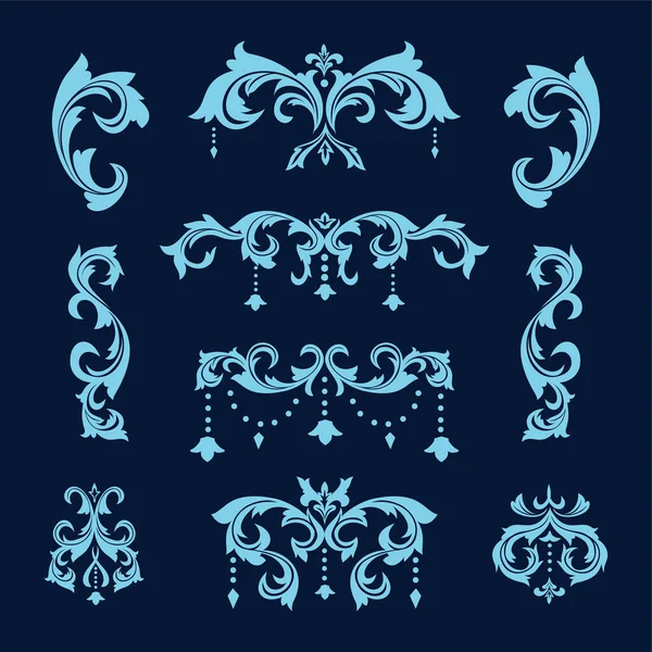 Набор Винтажного Барокко Викторианского Дизайна — стоковый вектор