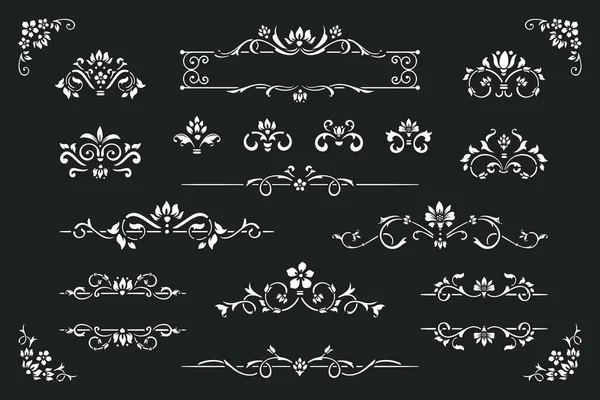 Set Von Vintage Border Element — Stockvektor