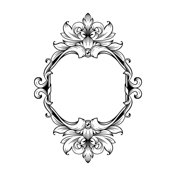 Boş alanı olan muhteşem barok çerçeve