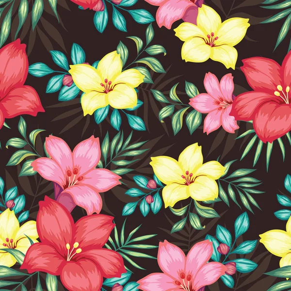 Hermoso Patrón Floral Vintage Sin Costuras — Vector de stock