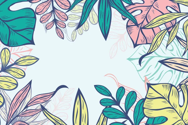 Bunte Florale Hintergrund Mit Flachem Design — Stockvektor