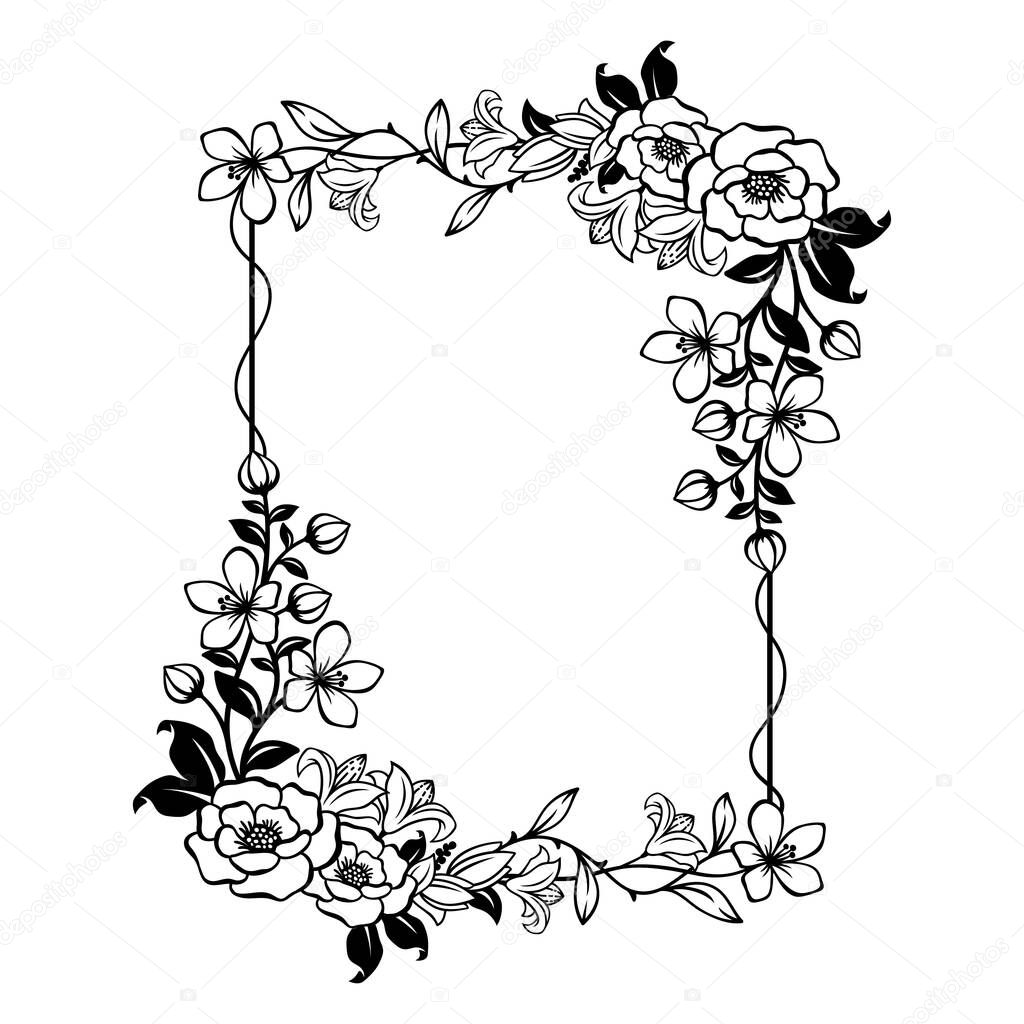 Gorgeous Floral frame with blank space
