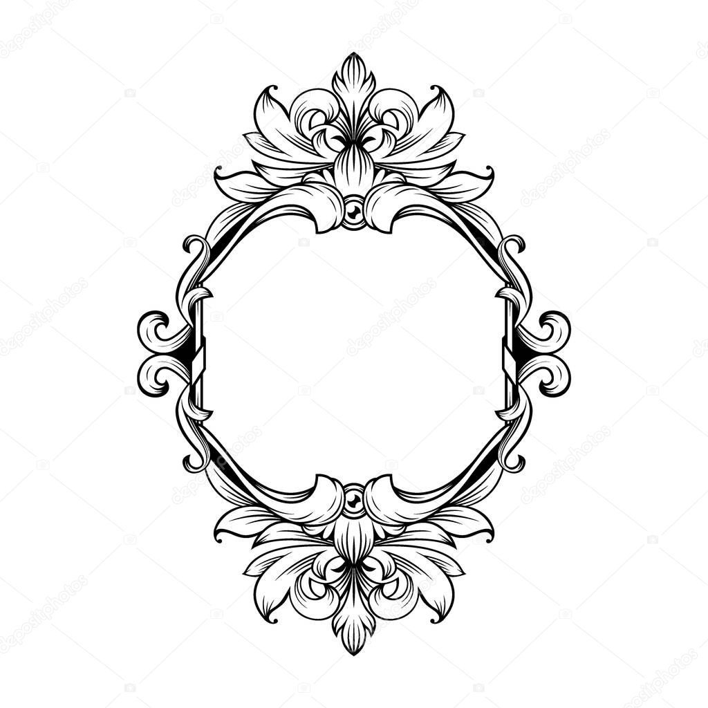 Gorgeous baroque frame with blank space