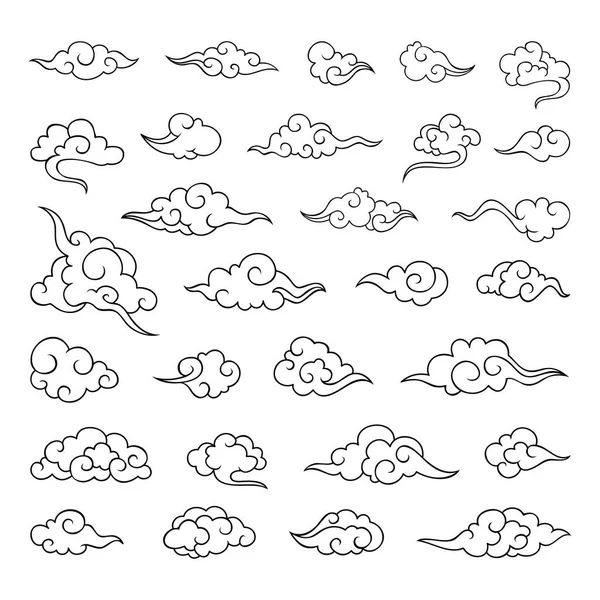 Traditionelle Wolkenornamente Auf Chinesisch — Stockvektor
