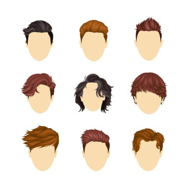 Çeşitli kadın saç modelleri.