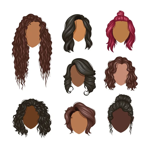 多姿多彩的女性发型 — 图库矢量图片