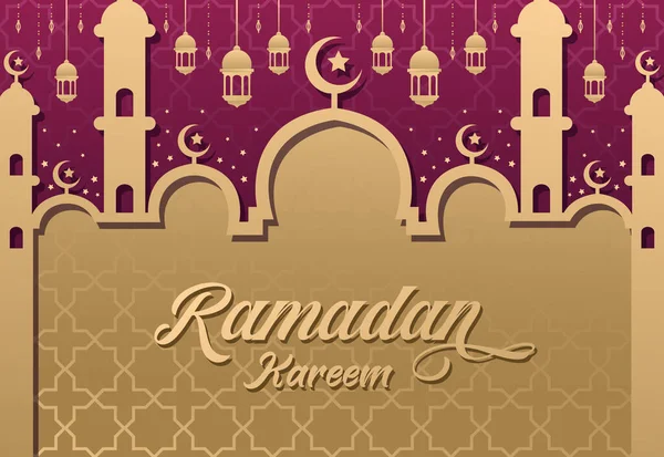 Ramadhan Kareem Design Fundo — Vetor de Stock