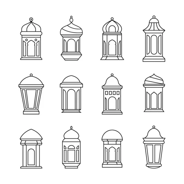 Conjunto Diseño Elementos Mezquita — Vector de stock