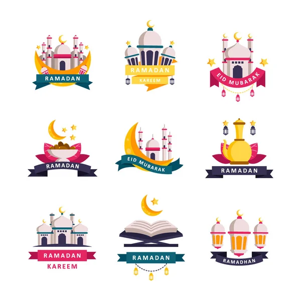 Ramadhan Kareem Rozetleri Logo Tasarımları — Stok Vektör