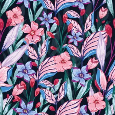 Güzel, eski, dikeni olmayan çiçek deseni.